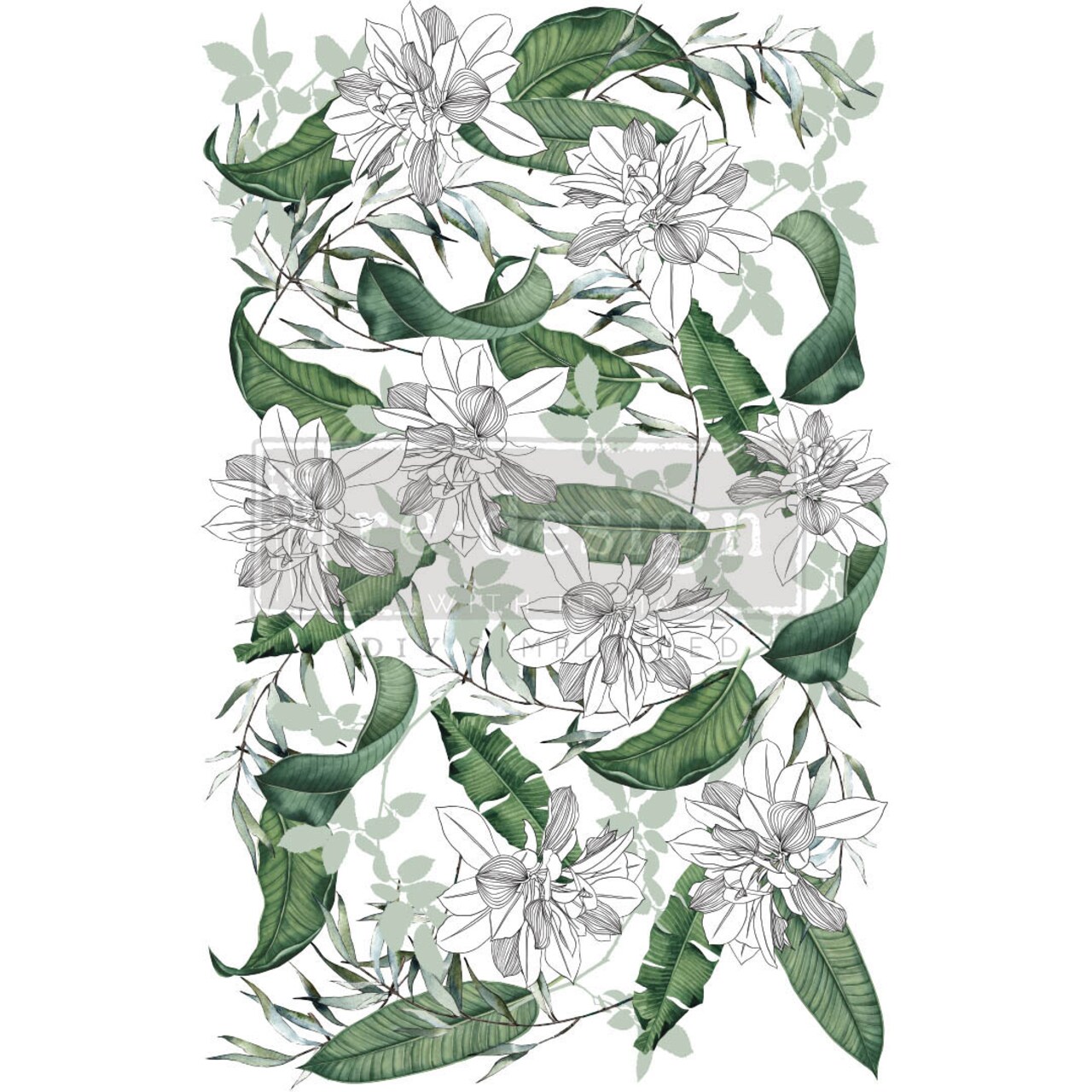 Decor Transfers® - Peaceful Garden - total sheet size 24"x35", cut into 2 sheets